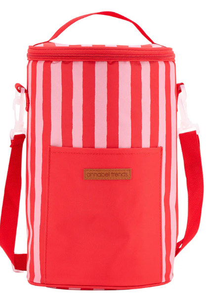 Annabel Trends Picnic Cooler Bag - Tall Barrel - Red Stripe