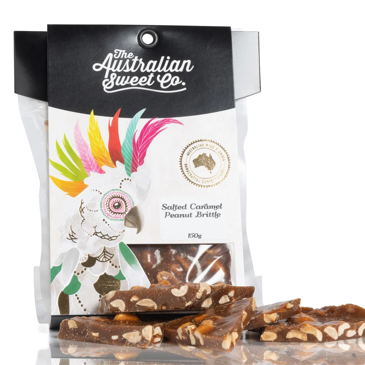 Salted Caramel Peanut Brittle 150g pack