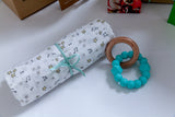 Beautiful newborn gift hamper Australia with baby clothing, soft toys, baby accessories and premium gifts for new mums. Baby boy hamper. Baby hamper.
